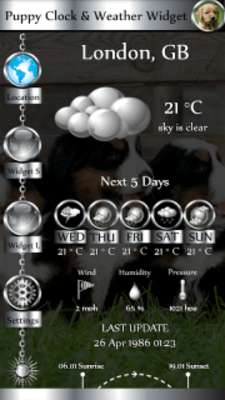 Play Puppy Clock & Weather Widget 