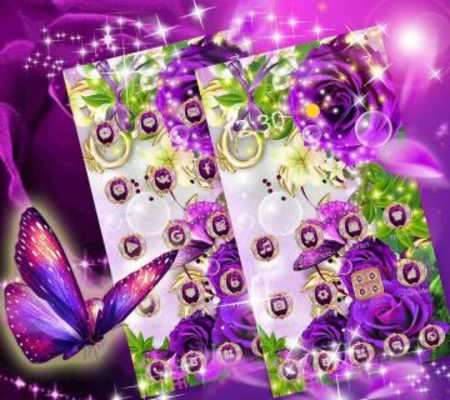 Play Purple Flowers Butterfly Diamond Theme 