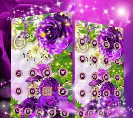Play Purple Flowers Butterfly Diamond Theme 