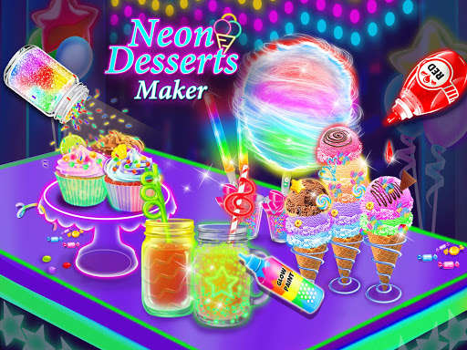 Play APK Rainbow Unicorn Desserts Maker  and enjoy Rainbow Unicorn Desserts Maker with UptoPlay com.kidsfoodinc.neon_party_food