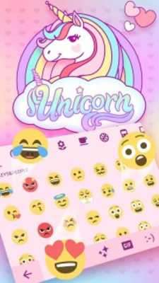 Play Rainbow Unicorn Keyboard Theme&Cute Emoji Keyboard 