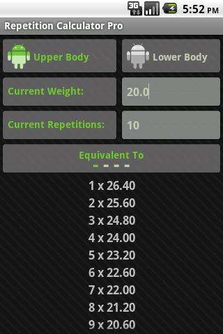Play APK Rep Calc Lite (1 Rep Max)  and enjoy Rep Calc Lite (1 Rep Max) with UptoPlay uk.co.ajp.android.repcalc
