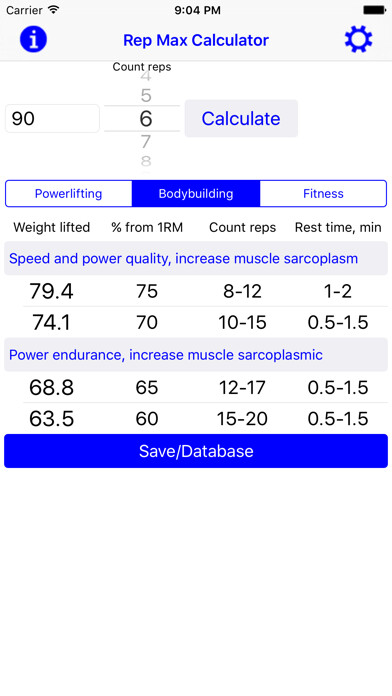 Play APK Rep Max Calculator  and enjoy Rep Max Calculator with UptoPlay com.doomonafireball.repmaxcalculator