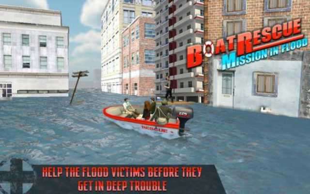 Play Rescue Boat Mission In Flood 
