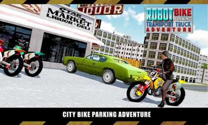Play Robot Bike Parking - Transport Truck Adventure 
