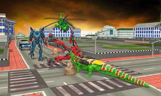 Play Robot Crocodile City USA Attack : Futuristic War 