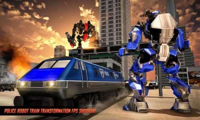 Play Robot Police Train Transformation FPS Shooter 