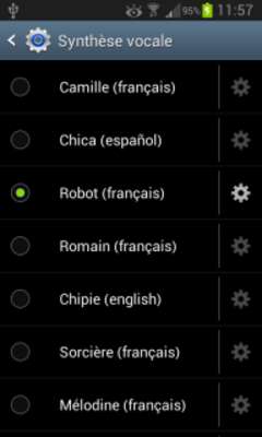 Play Robot voice (French) 