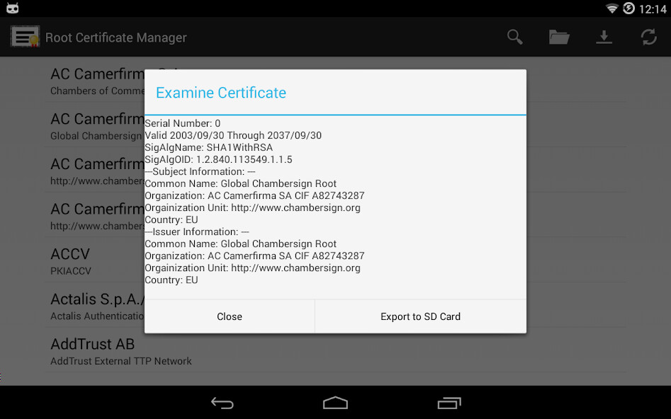 Play Root Certificate Manager(ROOT) 