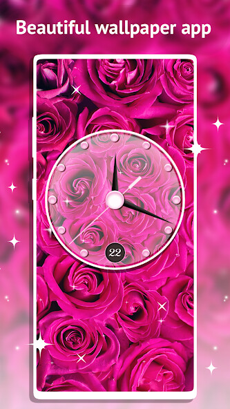 Play APK Rose Clock Live Wallpaper  and enjoy Rose Clock Live Wallpaper with UptoPlay losiento.theme.clock.rose