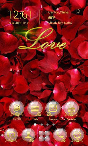 Play APK Rose Love GO Launcher Theme  and enjoy Rose Love GO Launcher Theme with UptoPlay com.gau.go.launcherex
