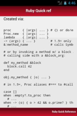 Play Ruby Quick Reference 
