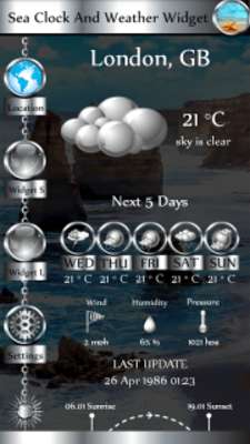 Play Sea Clock And Weather Widget 