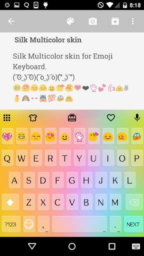 Play APK Silk Multicolor Emoji Keyboard  and enjoy Silk Multicolor Emoji Keyboard with UptoPlay com.kkkeyboard.emoji.keyboard.theme.SilkMulticolor