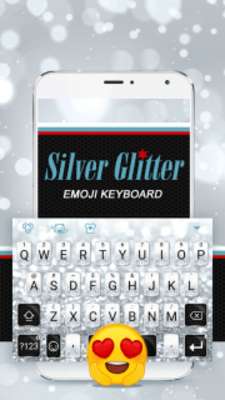 Play Silver Glitter Theme&Emoji Keyboard 