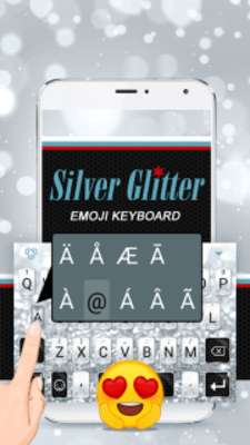 Play Silver Glitter Theme&Emoji Keyboard 