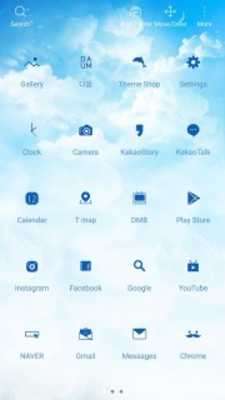 Play Simple Sky Blue Whale Illust Launcher theme 