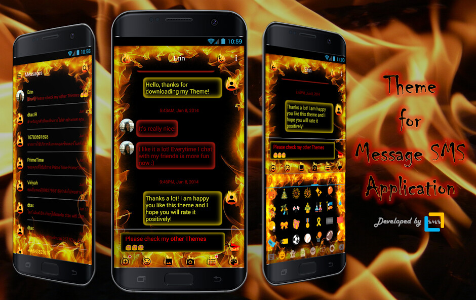 Play SMS Messages Flame Fire Theme Play SMS Messages Flame Fire Theme