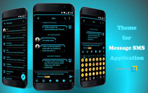 Play SMS Messages Neon Led Blue Theme 