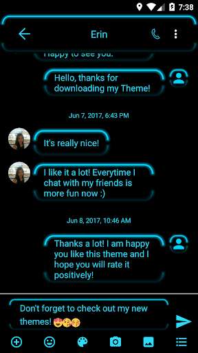 Play SMS Messages Neon Led Blue Theme 