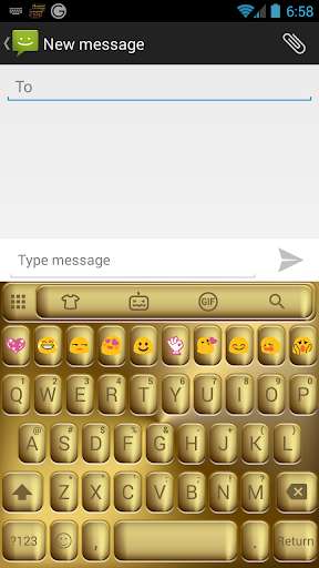Play APK Solid Gold Emoji Keyboard  and enjoy Solid Gold Emoji Keyboard with UptoPlay com.kkkeyboard.emoji.keyboard.theme.MetalSolidGold