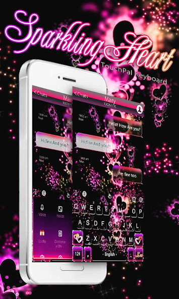 Play Sparkling Heart Keyboard Theme 