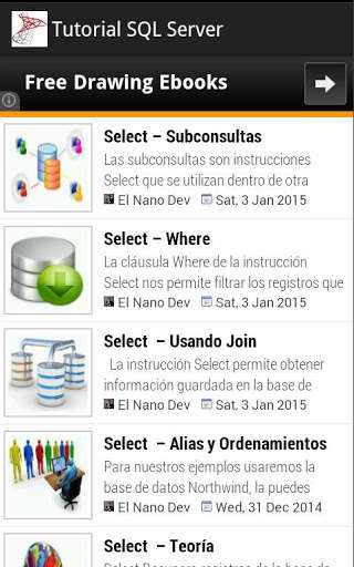 Play APK SQL Server Tutorial  and enjoy SQL Server Tutorial with UptoPlay com.elnanodev.tutorialsqlserver