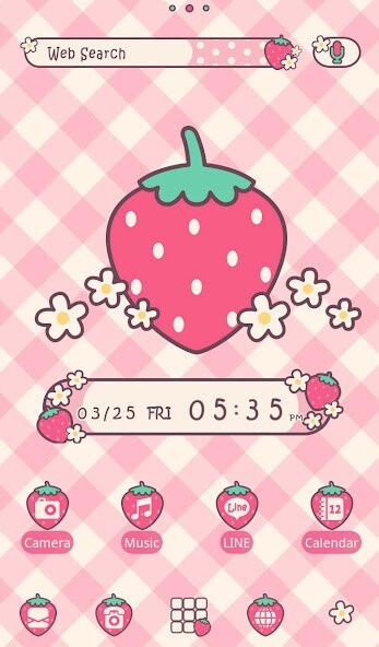 Play APK Strawberry Checks +HOME Theme  and enjoy Strawberry Checks +HOME Theme with UptoPlay jp.co.a_tm.android.plus_ichigono_ginghamcheck