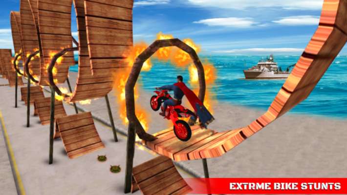 Play Superhero Stunt Tricky Bike 