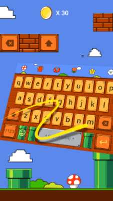 Play Super Jump Brick Keyboard Theme & Emoji Keyboard 