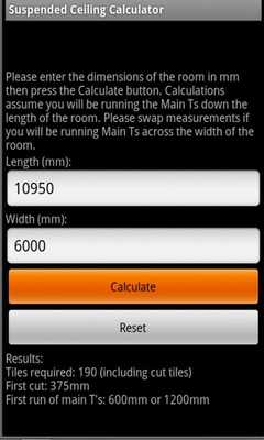 Play APK Suspended Ceiling Calc Lite  and enjoy Suspended Ceiling Calc Lite with UptoPlay com.Woodford.Ceiling