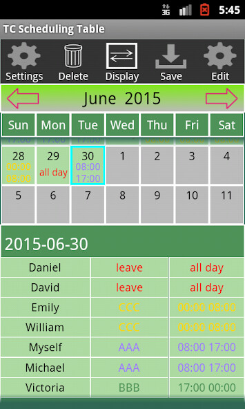 Play APK TC Scheduling Table  and enjoy TC Scheduling Table with UptoPlay com.towmschang.scheduling_table