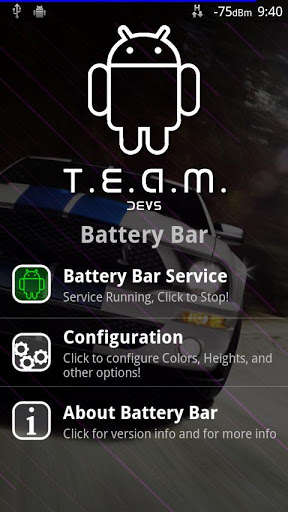Play APK T.E.A.M. Battery Bar  and enjoy T.E.A.M. Battery Bar with UptoPlay com.pvy.batterybar