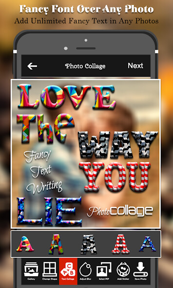 Collage Large Text Text Photo Collage Maker online game with UptoPlay