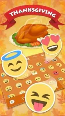 Play Thanksgiving Emoji Keyboard theme 