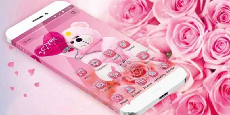 Play Theme Pink Teddy Bear Love 