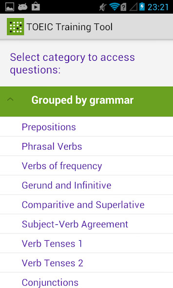 Play APK The TOEIC Training Tool  and enjoy The TOEIC Training Tool with UptoPlay com.lba.grammarApp