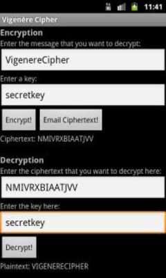 Play The Vigenere Cipher 
