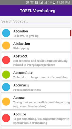 Play APK TOEFL Vocabulary : Wordlists, Flashcards  and enjoy TOEFL Vocabulary : Wordlists, Flashcards with UptoPlay com.dewdrops.toeflvocabulary