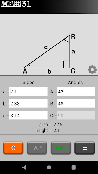 Play APK Triangle Calculator  and enjoy Triangle Calculator with UptoPlay com.sample.trigcaclulator