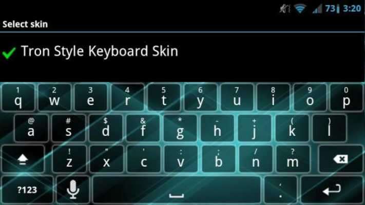 Play Tron Style Keyboard Skin 