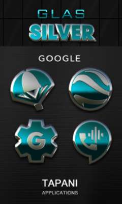 Play Turquoise silver icon pack HD 