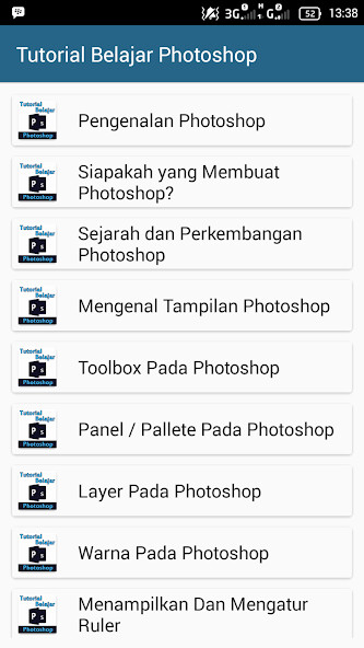Play APK Tutorial Belajar Photoshop  and enjoy Tutorial Belajar Photoshop with UptoPlay com.Ahbar.TutorialBelajarPhotoshop
