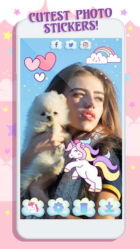 Play APK Unicorn Photo Stickers: Cute Photo Editor for Girl  and enjoy Unicorn Photo Stickers: Cute Photo Editor for Girl using 