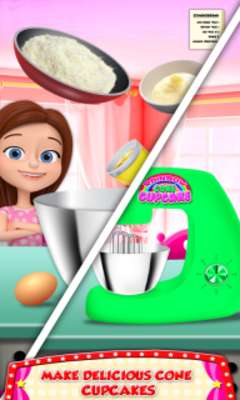 Play Unicorn Rainbow Ice Cream Cone Cupcake Cooking 