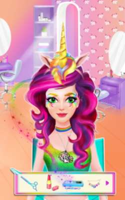 Play Unicorn Rainbow Salon: Rainbow Makeover & Dress up 