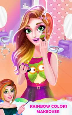 Play Unicorn Rainbow Salon: Rainbow Makeover & Dress up 