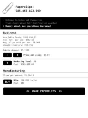 Play Universal Paperclips Clicker Game 
