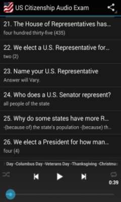 Play US Citizenship Audio Exam 