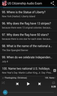 Play US Citizenship Audio Exam 